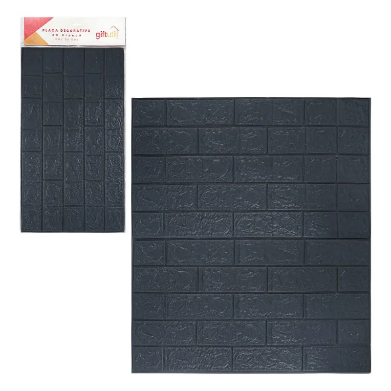 Placa Decorativa Em 3d 70x77cm Preta