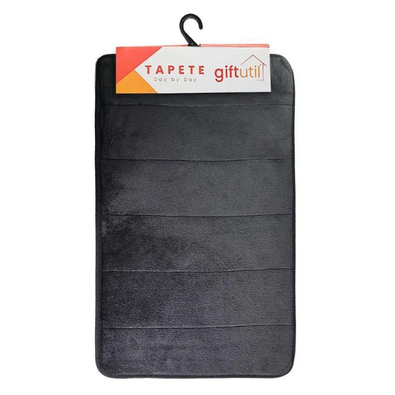 Tapete Soft Para Banheiro Antiderrapante 40x60cm - Preto