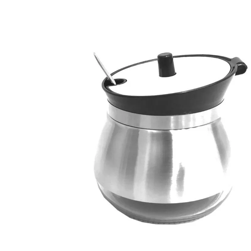 Açucareiro Vidro/inox 250ml Com Tampa E Colher