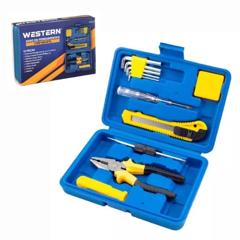Kit Ferramentas Maleta Jogo 12 Peças Multiuso