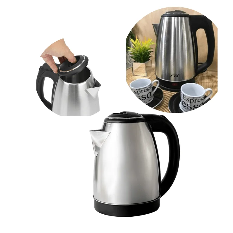 Jarra Elétrica Inox 2l 220v Chaleira Elétrica Cor Preto