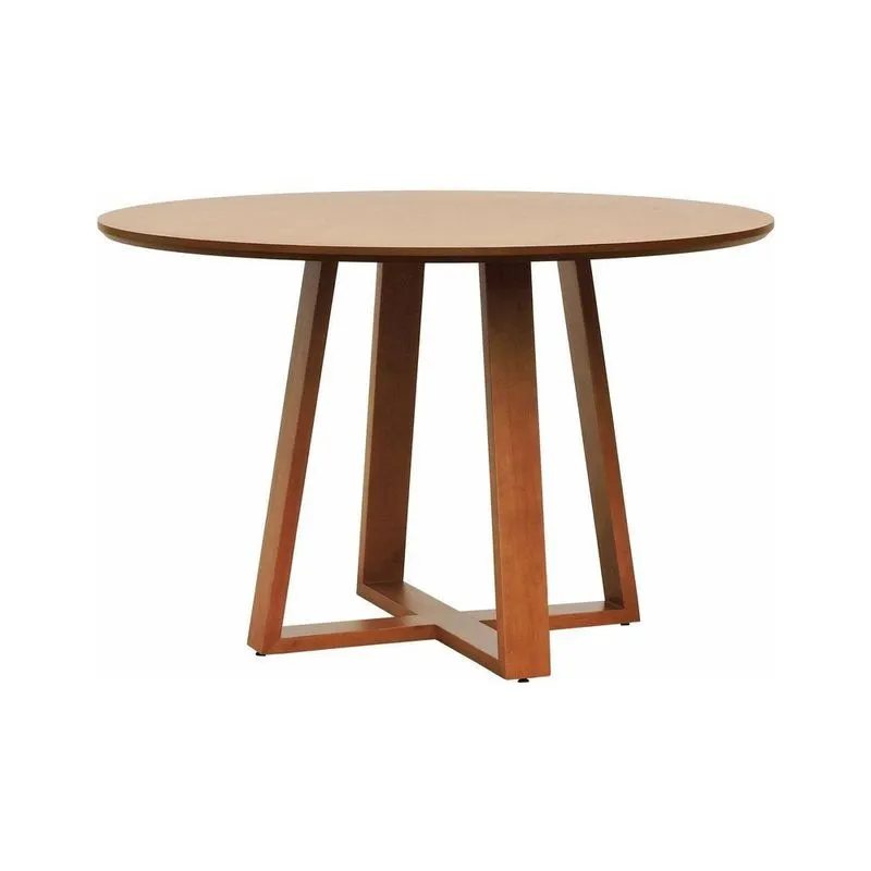 Mesa De Jantar Madri Madeira Maciça - Amêndoa Tampo 120 Laminado Envernizado Cinamomo