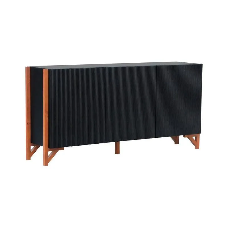 Buffet 3 Portas Decor Preto-amêndoa