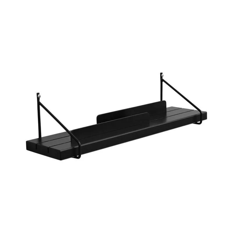 Prateleira-porta Livros Com Metal E Madeira Ou Mdf Life Preto