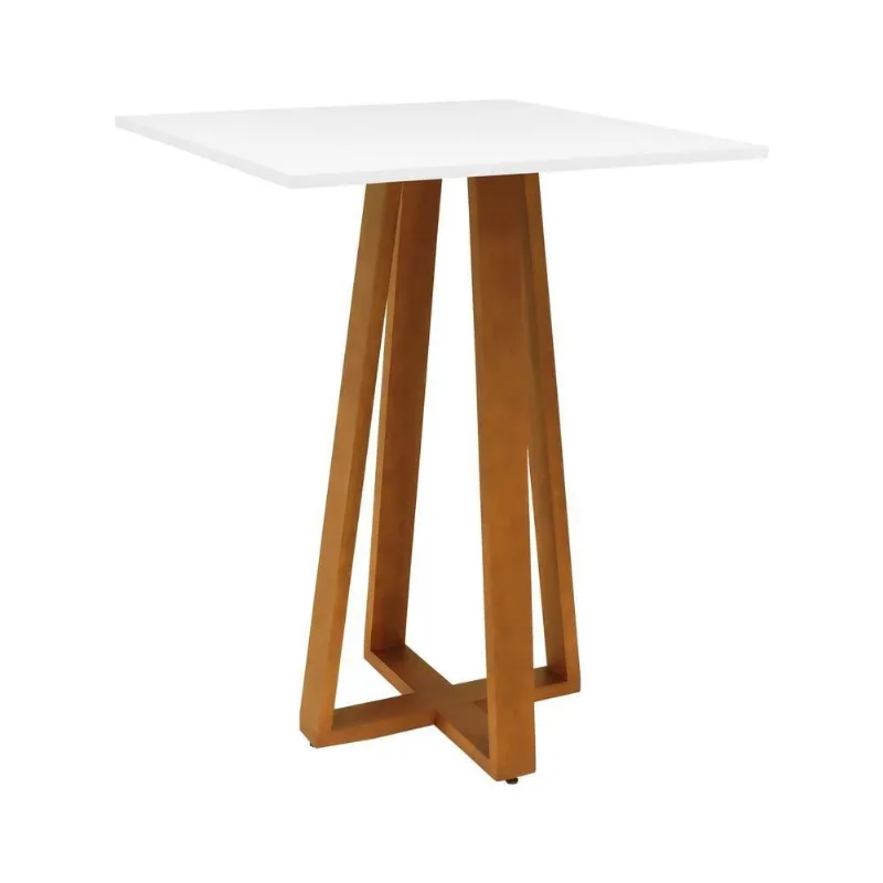 Mesa Bistrô Madri sem Porta sem Gavetas Madeira Maciça 80CM Amêndoa e Branco