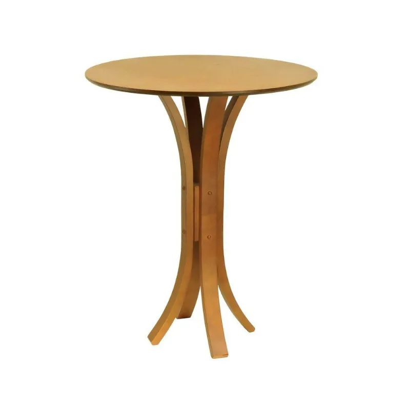 Mesa Bistrô Valencia 4 Lugares Redonda Madeira Maciça Amêndoa Decorise