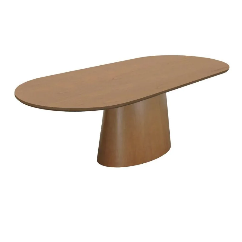 Mesa de Jantar Roma Oblongo 8 Lugares Oval Laminado Cinamomo 220X90CM