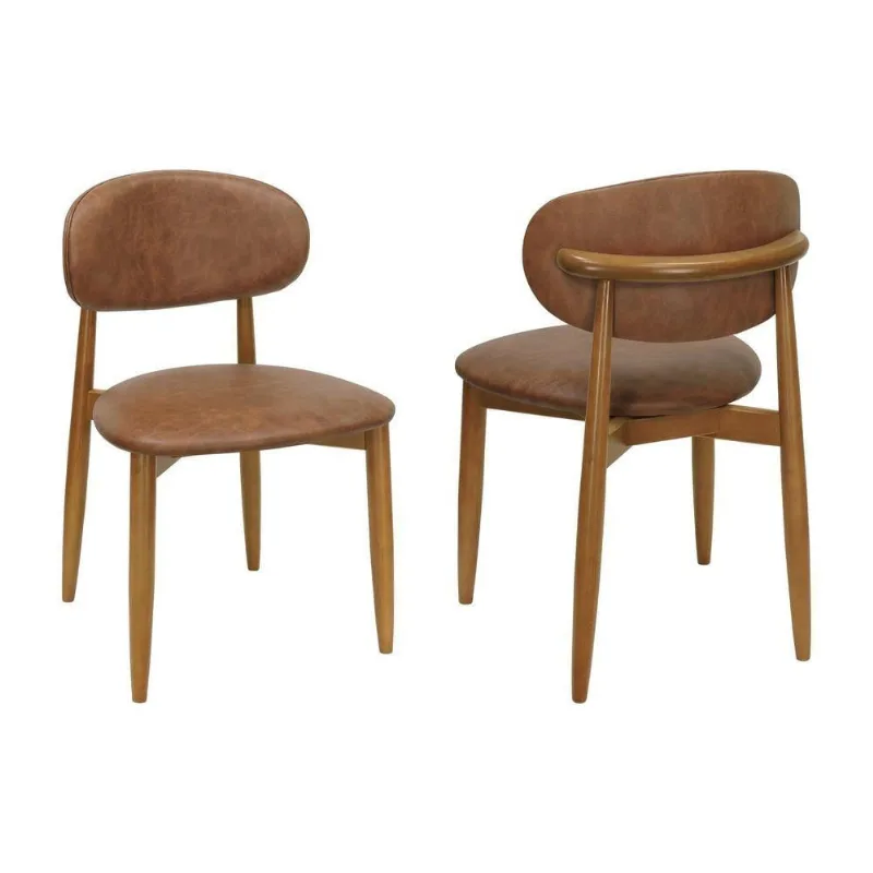 Kit 2 Cadeiras Ravena Estrutura Madeira Maciça Corano Amêndoa Decorise