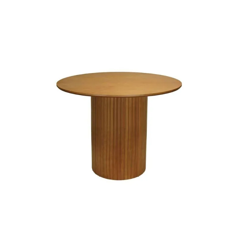 Mesa de Jantar Capri 4 Lugares Redonda MDF Laminado 90CM Amêndoa