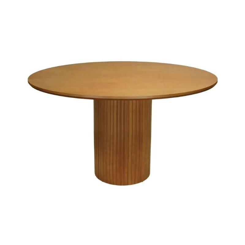 Mesa de Jantar Capri 6 Lugares Redonda Laminado 120CM Amêndoa