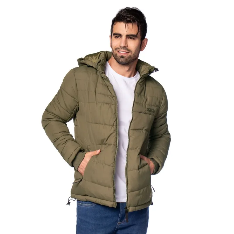Jaqueta Masculina Gangster Puffer Capuz Verde - P