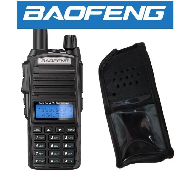 Rádio Comunicador Baofeng UV82 Original Com Capa de Couro Rádio ht baofeng UV82 10W portátil profissional com capa de couro