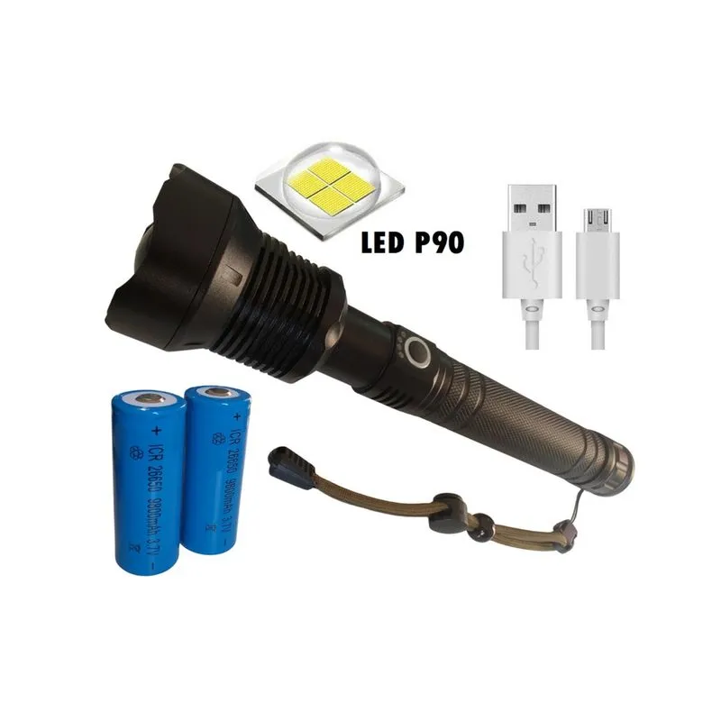 Lanterna tática holoforte LED P90 alta intensidade Lanterna tática holoforte LED T9 X2800