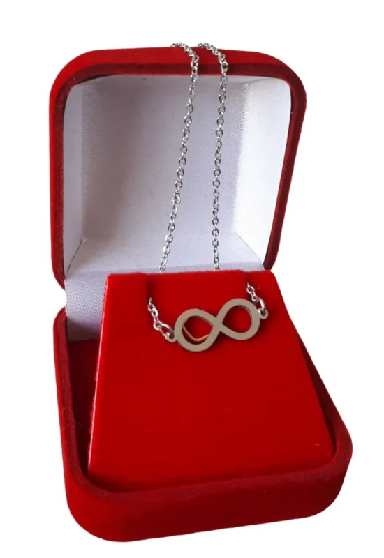 Colar e Pingente Infinito Corrente feminino Gargantilha Aço Inoxidável