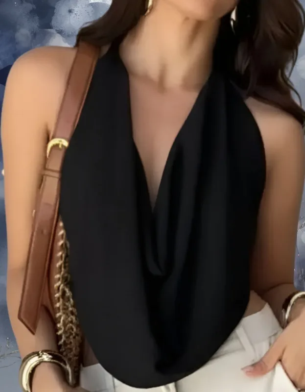 Blusa Feminina Multiformas Preta ? Top Versátil Moda Verão Elegante Ajustável
