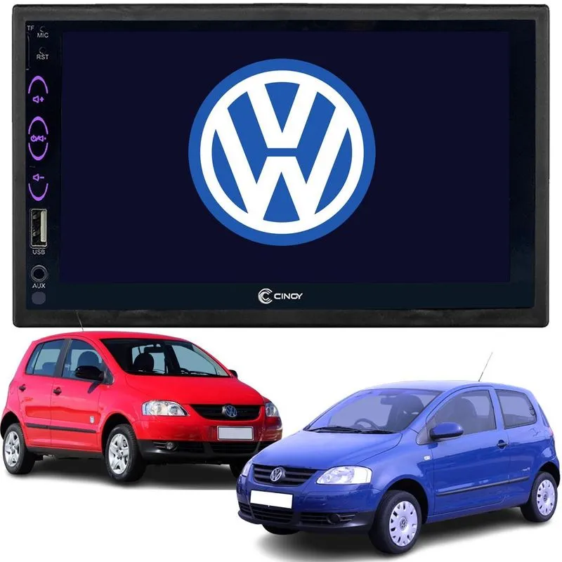 Multimídia Mp5 2 Din Vw Fox 2010/2013 Moldura + Câmera De Ré