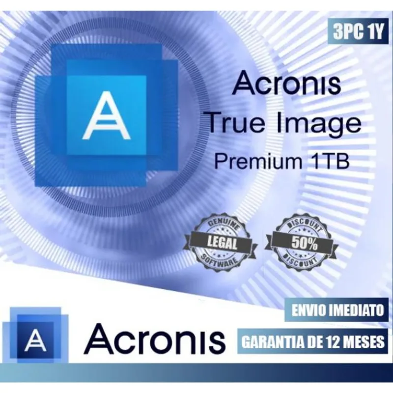 Acronis True Image 2020 Premium 1TB - 1 Ano 3 Dispositivos