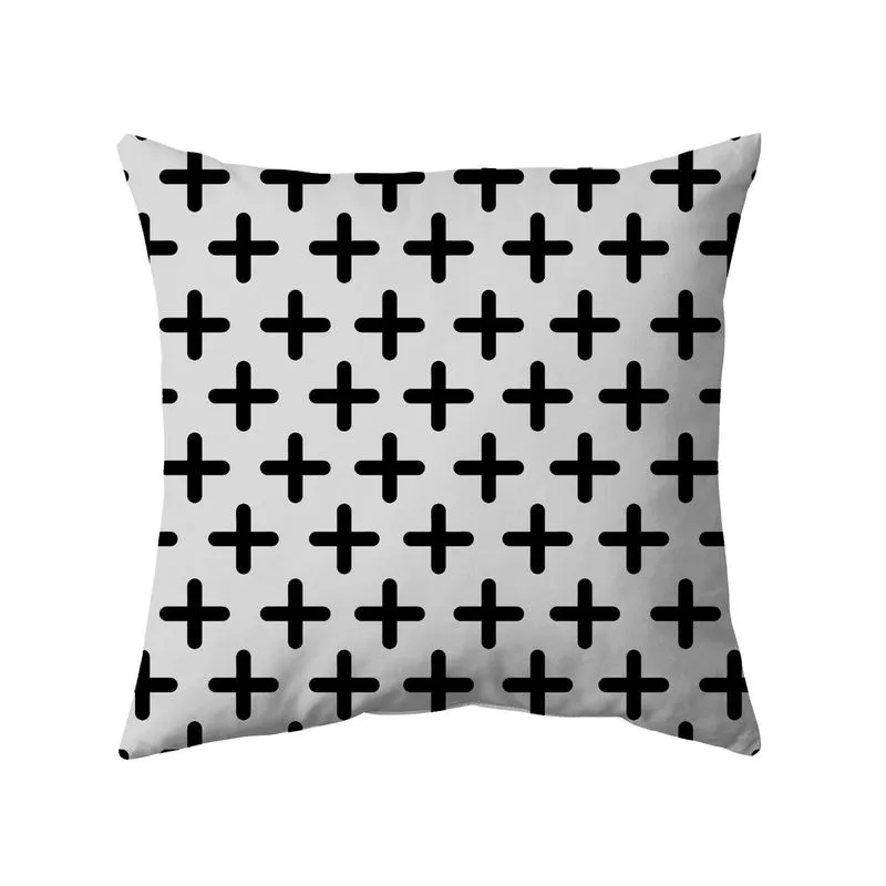 Almofada Oxford 43x43cm P&B F - Tecelagem Damata