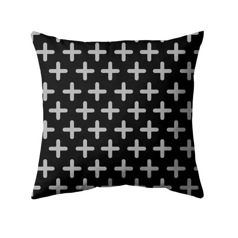 Almofada Oxford 43x43cm P&B G - Tecelagem Damata