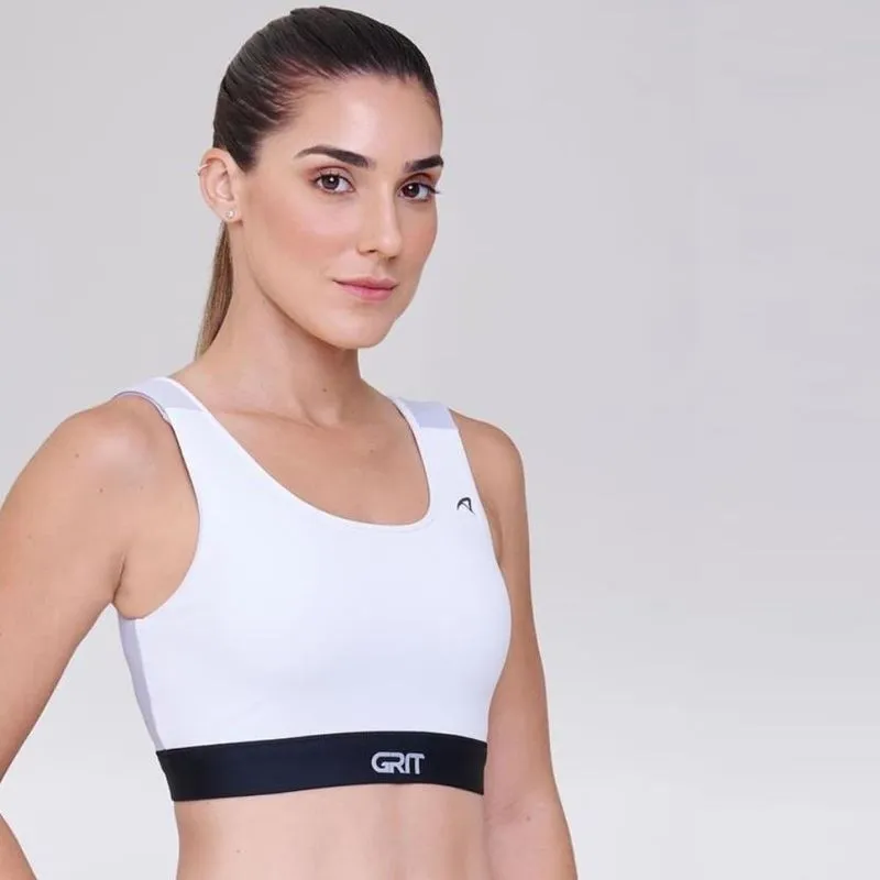 Top Reto Com Bojo Authen Bossa Grit Esporte Branco/cinza M