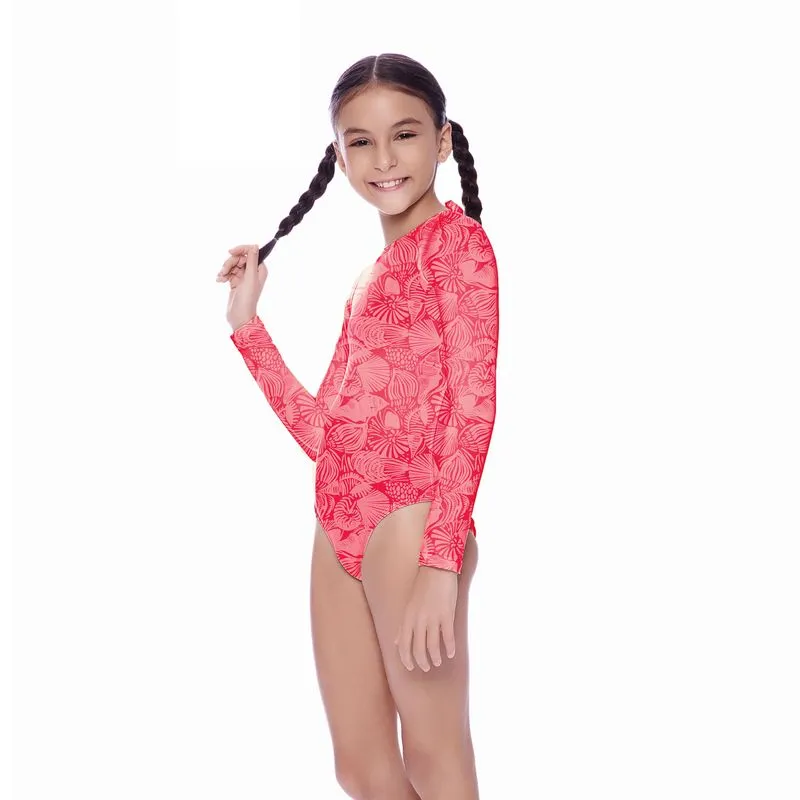 Maiô Infantil Manga Longa Tropical Sea - PINK 2