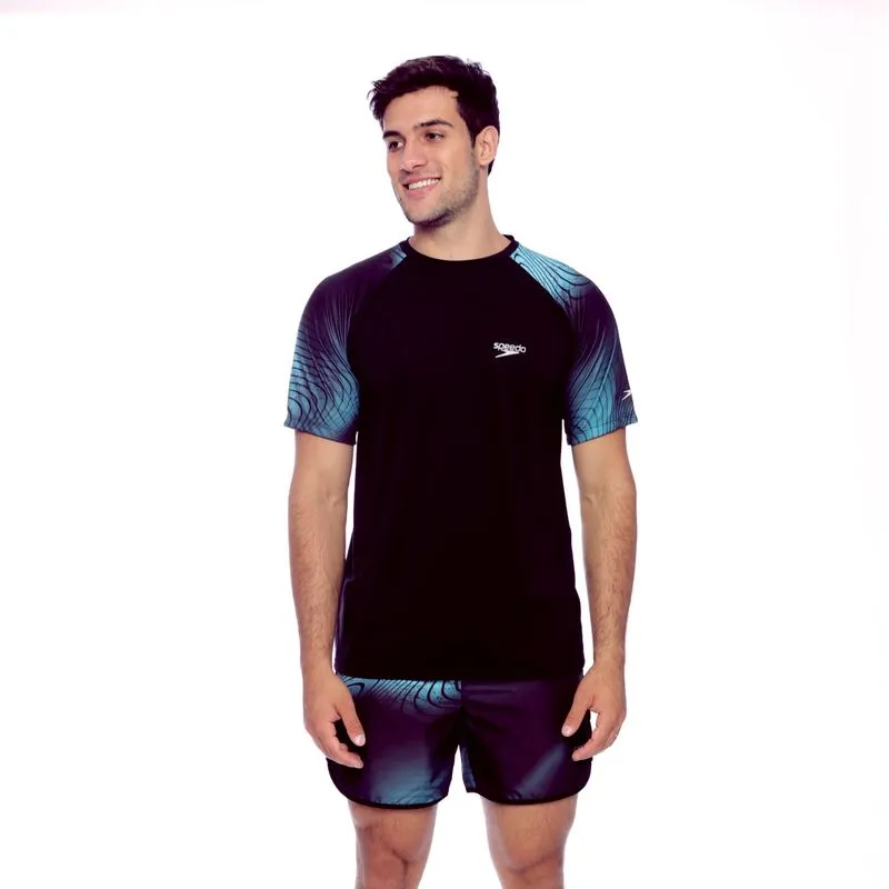 Camiseta Optical Speedo - PRETO ACQUA BLUE G