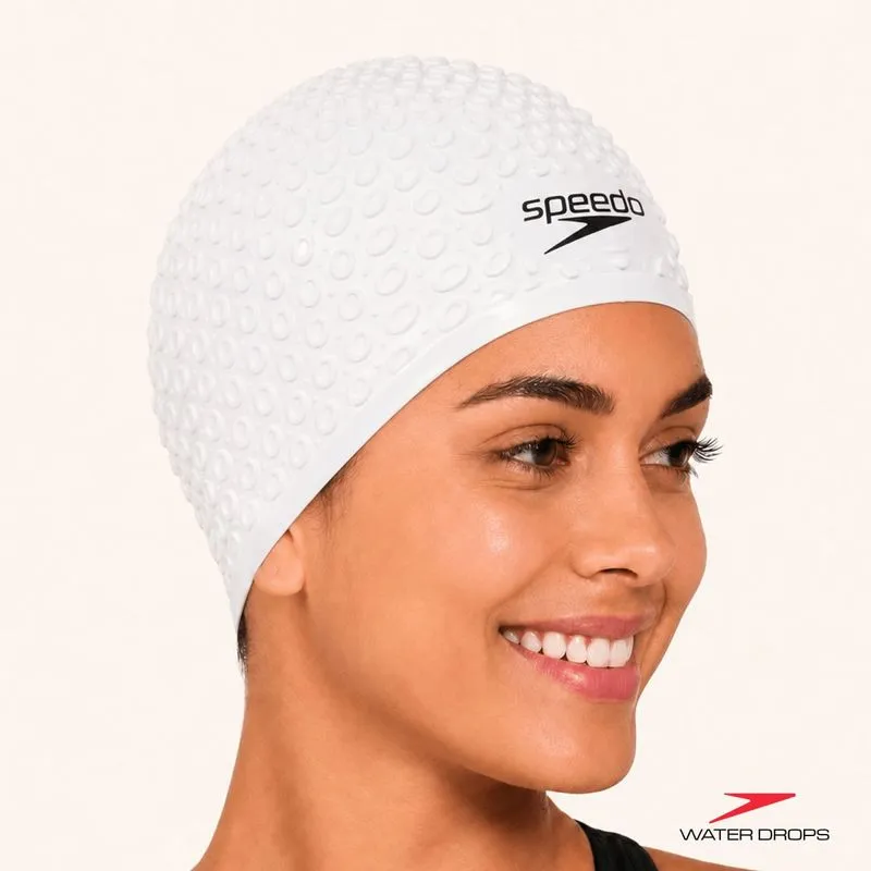 Touca de Natação Adulto Water Drops - BRANCO ÚNICO