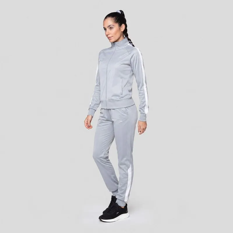 Conjunto De Agasalho Feminino Basic Sports Speedo - CINZA BRANCO VAPOR GG2