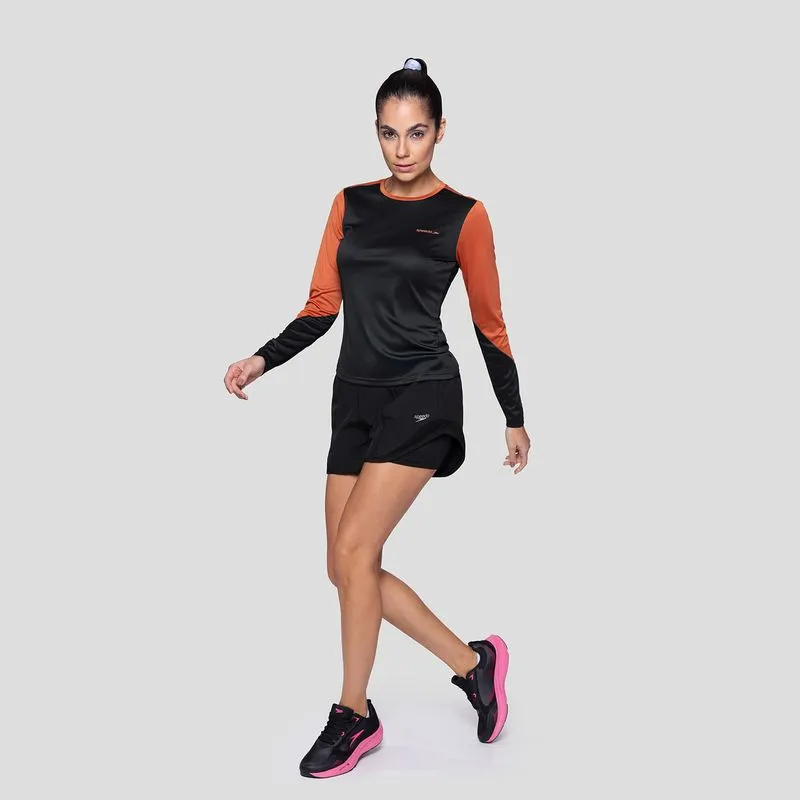 Camiseta Feminina Manga Longa Momento - PRETO AMBAR GG