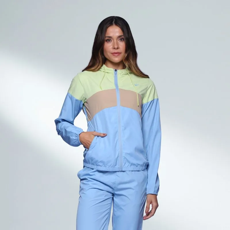 Agasalho Com Capuz e Calça Feminino Treino - AZUL GLACIAL P / Azul Claro