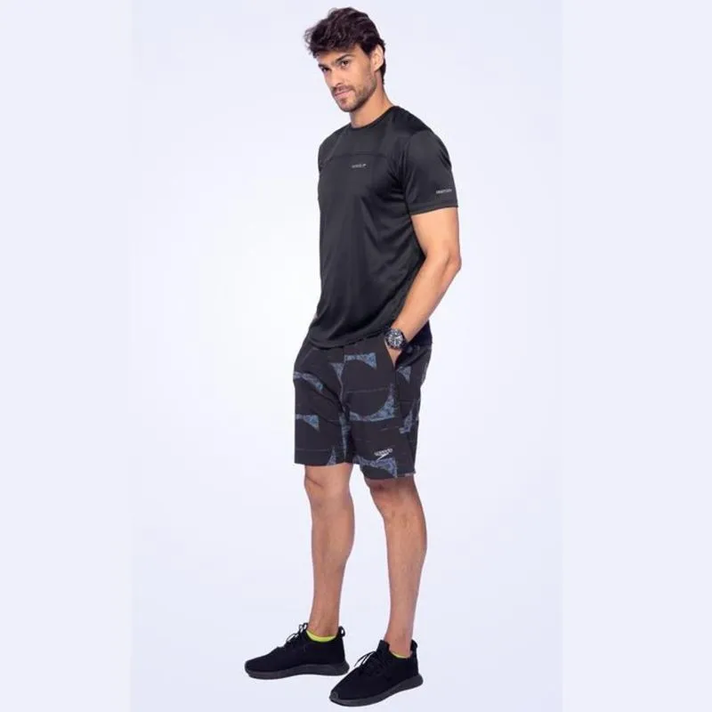 Bermuda Masculina Média Estampada - PRETO GG
