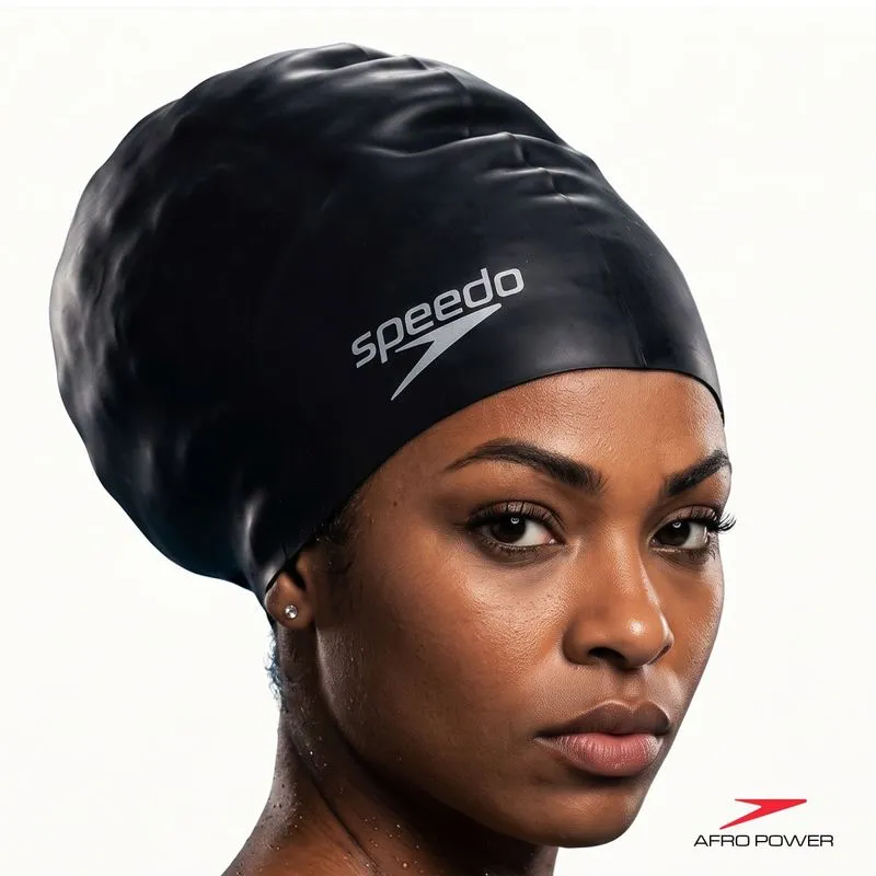 Touca de Natação Adulto Power Afro Speedo - Preto ÚNICO / Preto