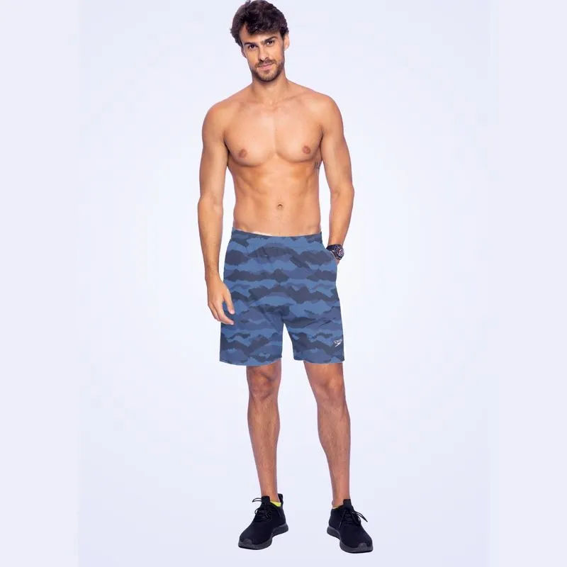 Bermuda Masculina Média Estampada - AZUL NOTURNO M
