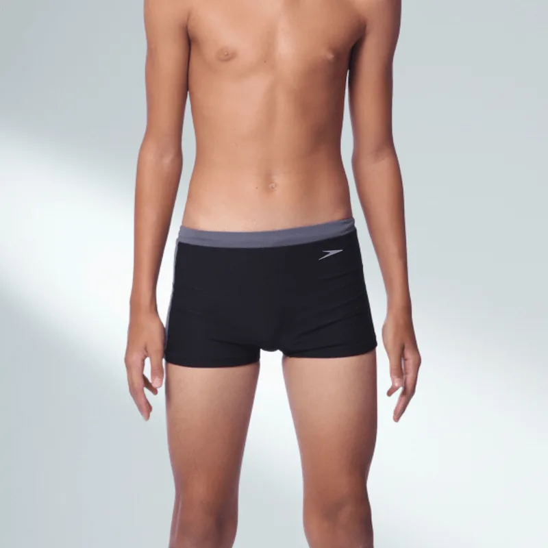 Sunga Juvenil Boxer com Recorte Lateral - Preto Cinza Futurista 16