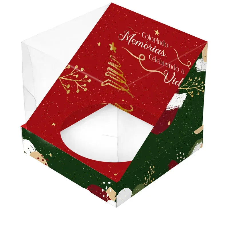 Caixa Display Panetone 500g - Cores de Natal c/ 10 Un