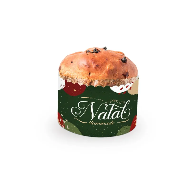 Cinta Para Panetone de 100g - Cores de Natal c / 20 Un