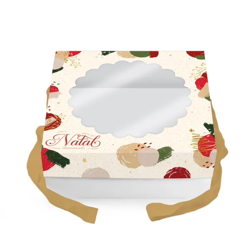 Caixa para Guirlanda c/ Visor e Alça - Cores de Natal c/ 10 Un