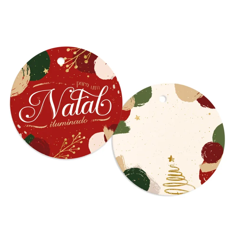 Tag Redondo - Cores de Natal c/ 20 Un