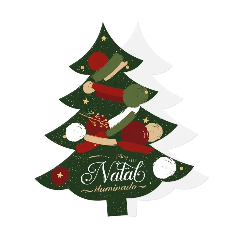 Cartão Árvore - Cores de Natal c/ 20 Un