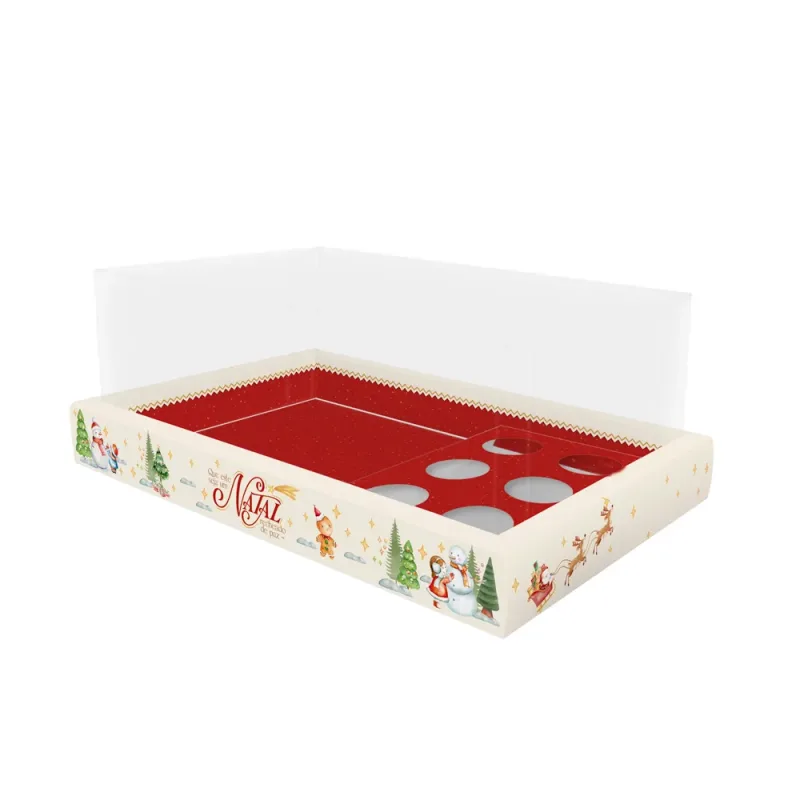 Mini Kit Premium Bentô + 6 Brigadeiros c/ Berço - Vila de Natal c/ 10 Un