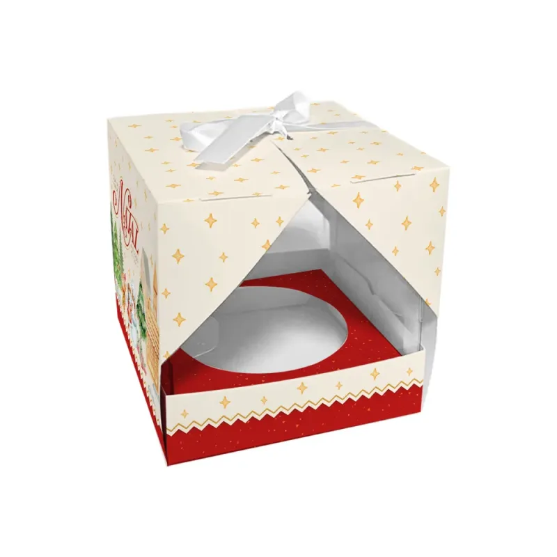 Caixa Presente Mini Panetone - Vila de Natal c/ 10 Un