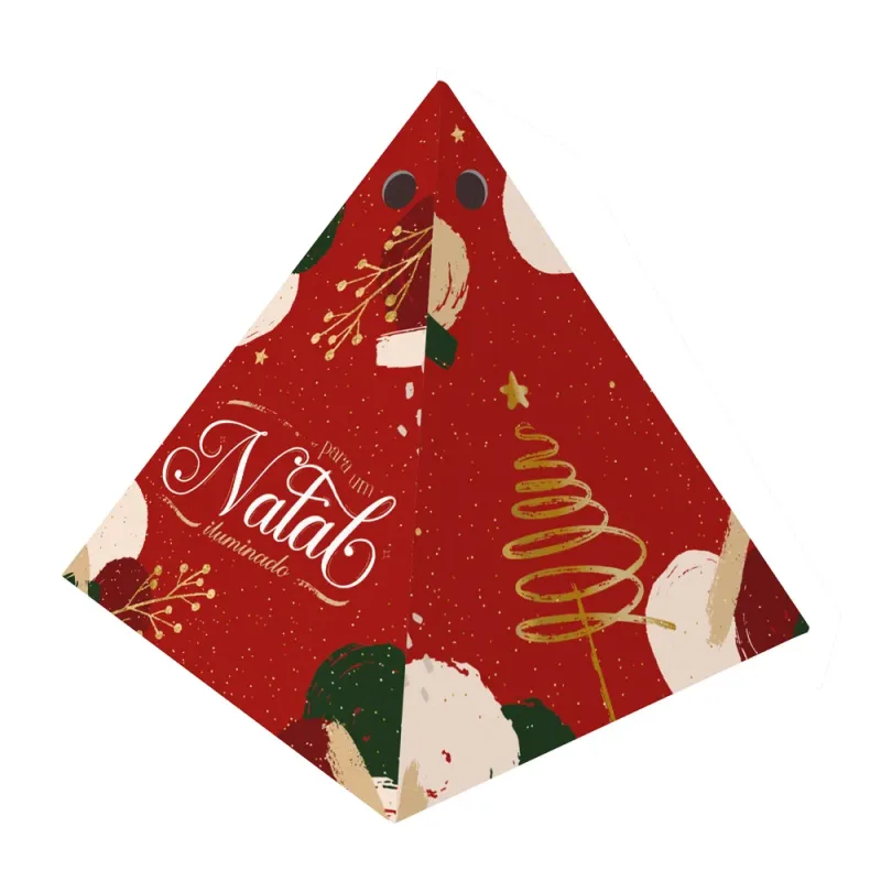 Caixa Pirâmide - Cores de Natal c/ 10 Un