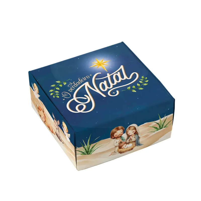 Caixa para 4 Doces - O Verdadeiro Natal c/ 10 Un