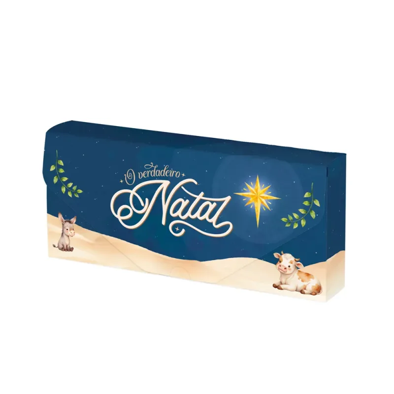 Caixa Barra Envelope - O Verdadeiro Natal c/ 10 Un