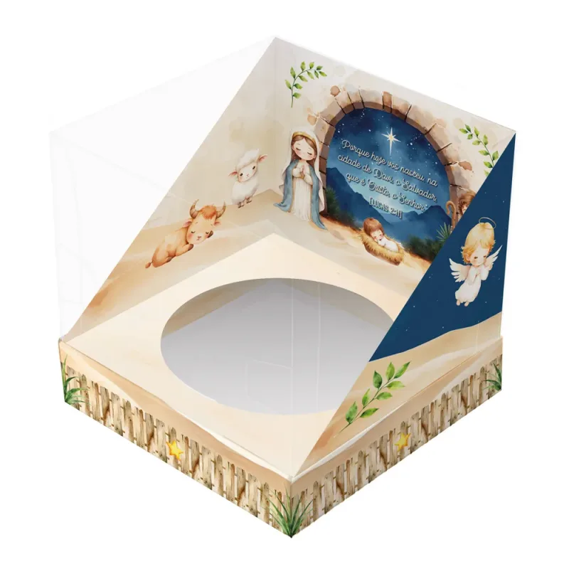 Caixa Display Mini Panetone - O Verdadeiro Natal c/ 10 Un