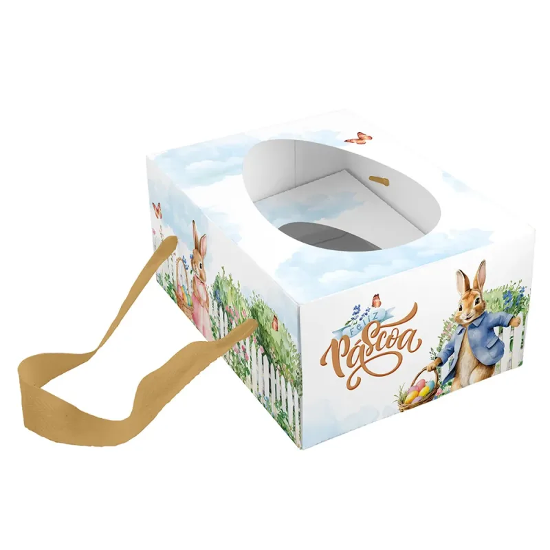 Caixa para Ovo de Colher c/ Alça - Alegria de Páscoa c/ 10 Un
