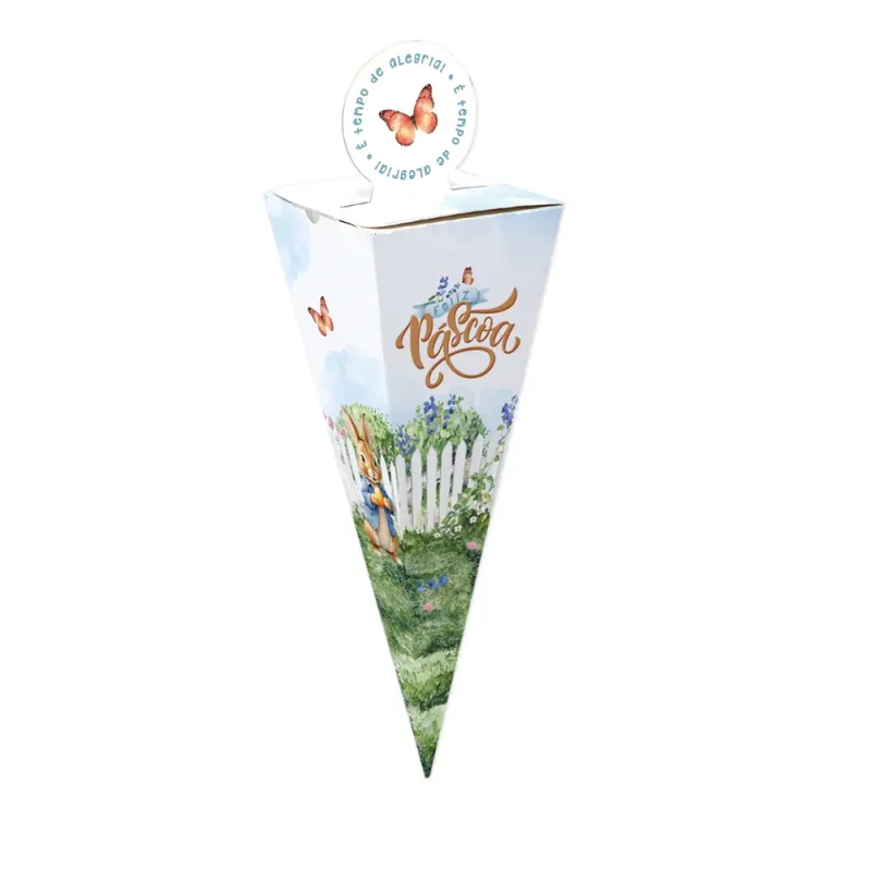 Caixa para Cone Trufado - Alegria de Páscoa c/ 25 Un