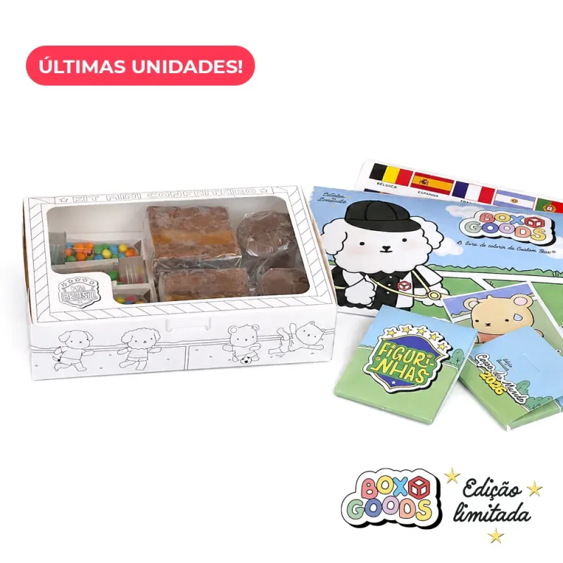 Caixa Kit Mini Confeiteiro - BOX GOODS COPA 2026 + ÁLBUM DE FIGURINHAS - c/ 5 Un