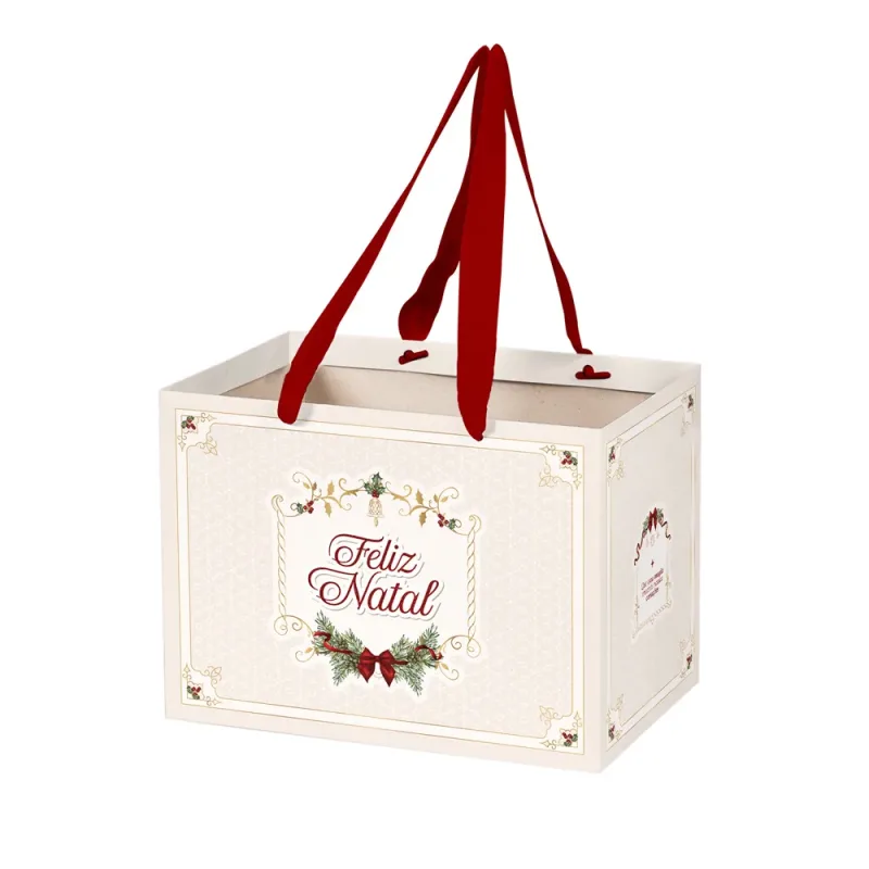 Sacola de Papel M - Natal Classic c/ 10 Un