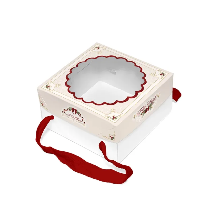 Caixa para MINI Guirlanda c/ Visor e Alça - Natal Classic c/ 10 Un